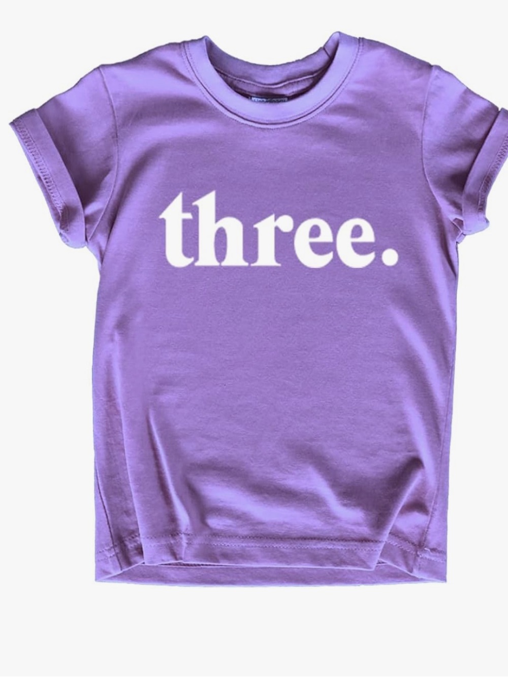 Girls 3rd Birthday Shirt Purple “Three” Graphic Tee Toddler Size 4T